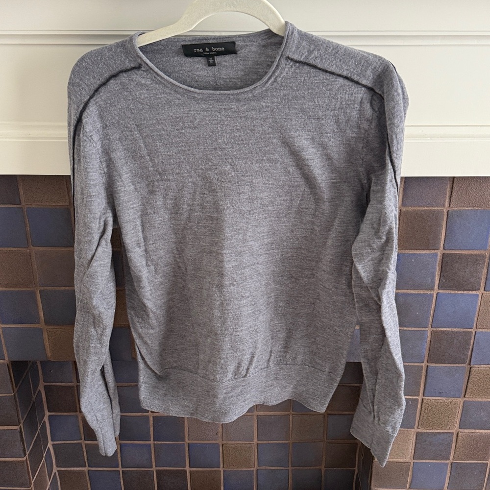 ❤️Final Day! Rag & Bone Women’s Heather Gray Crewneck Merino wool Sweater size M